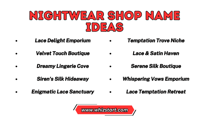 Nightwear Shop Name Ideas