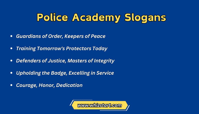 Police Academy Slogans