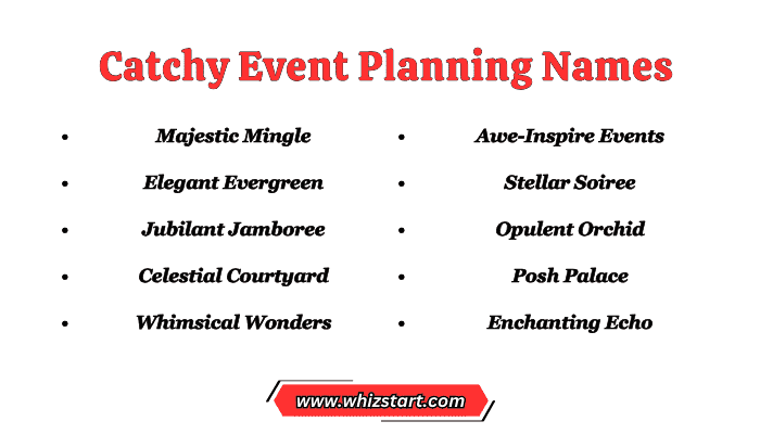 Catchy Event Planning Names