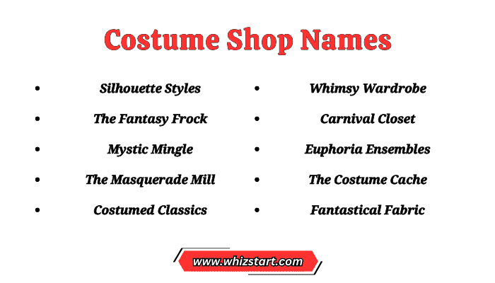 Costume Shop Names