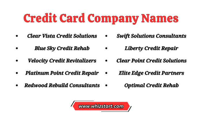 Credit Card Company Names