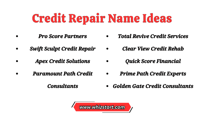 Credit Repair Name Ideas