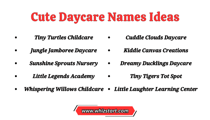 Cute Daycare Names Ideas