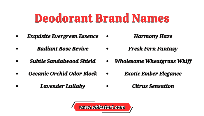 Deodorant Brand Names