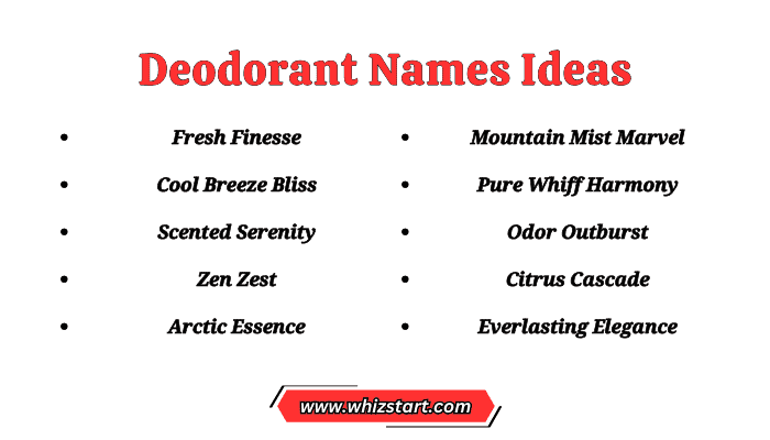 Deodorant Names Ideas