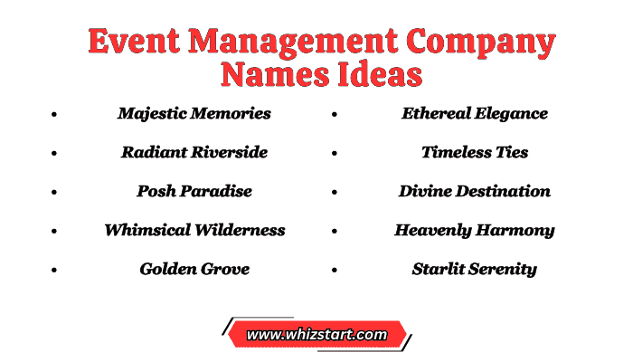 Event Management Company Names Ideas