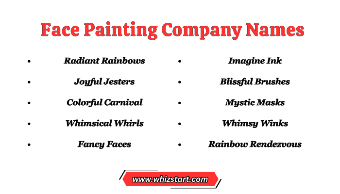 Face Painting Company Names