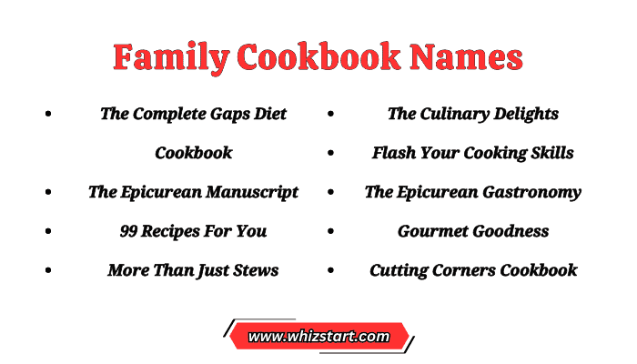 Family Cookbook Names