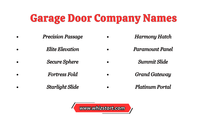 Garage Door Company Names