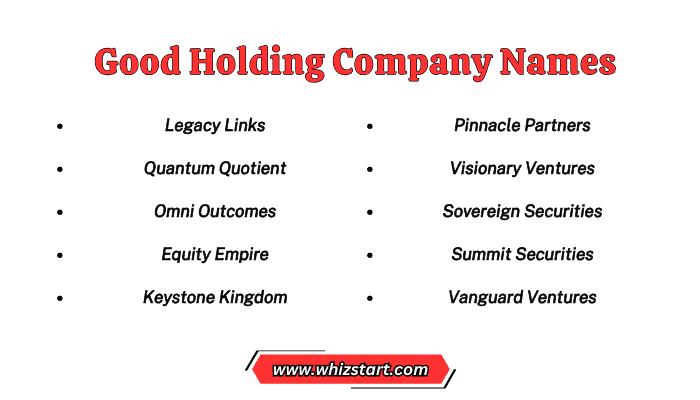 Good Holding Company Names