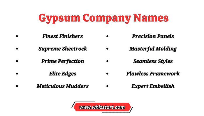 Gypsum Company Names