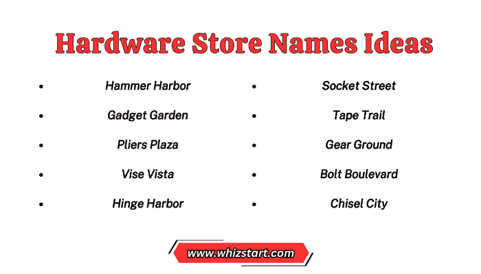 Hardware Store Names Ideas