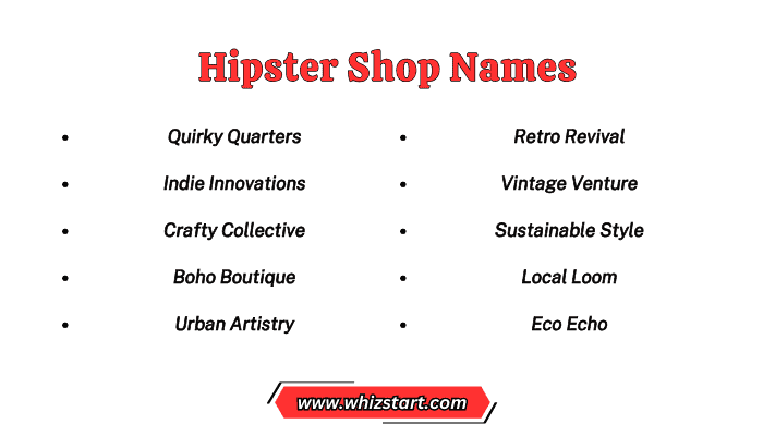 Hipster Shop Names