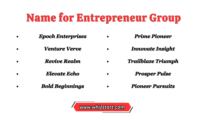 Name for Entrepreneur Group