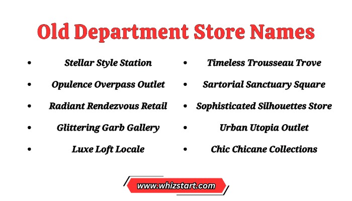 Old Department Store Names
