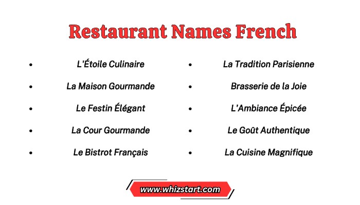 Restaurant Names French