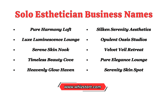 Solo Esthetician Business Names