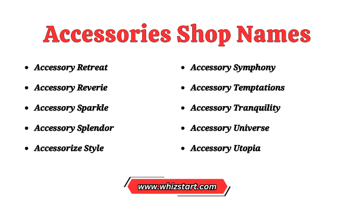 Accessories Shop Names