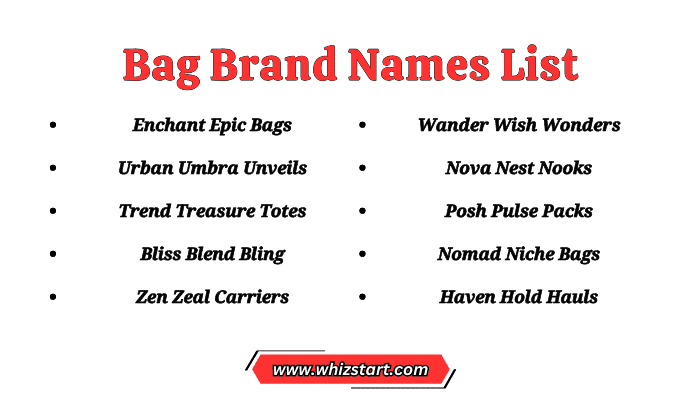 Bag Brand Names List