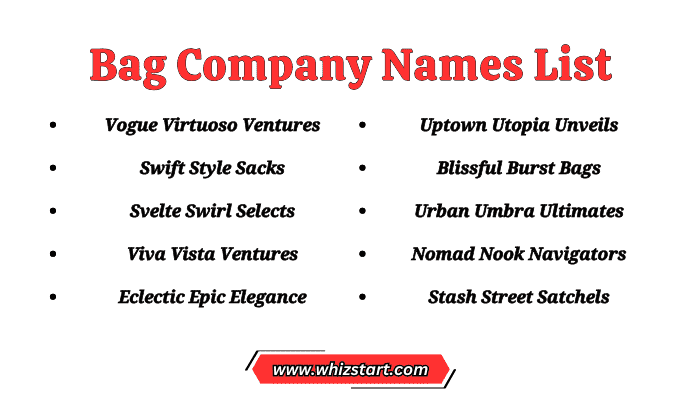 Bag Company Names List