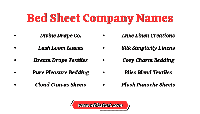 650 Cool Bed Sheet Company Names Ideas Whiz Start