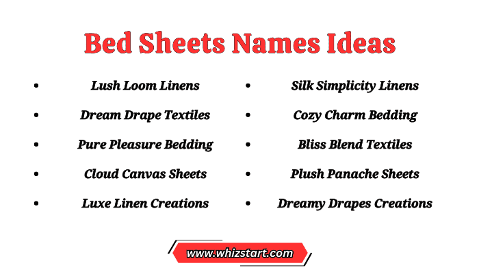Bed Sheets Names Ideas