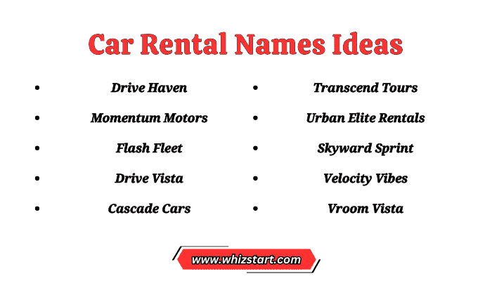 Car Rental Names Ideas