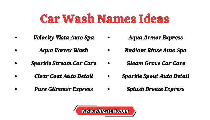 Car Wash Names Ideas