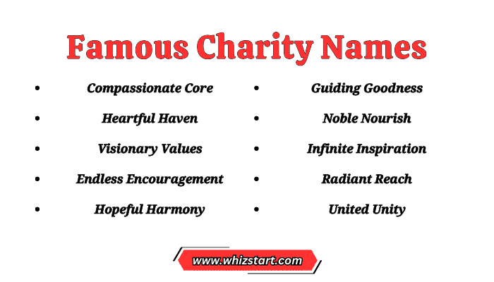 Famous Charity Names