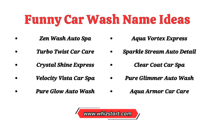 Funny Car Wash Name Ideas
