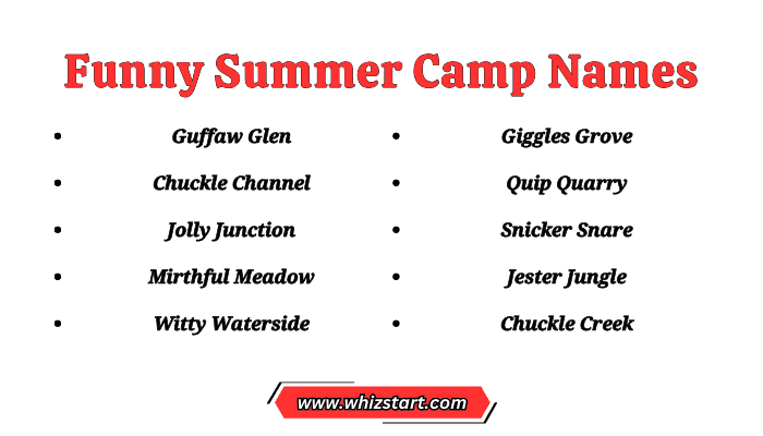 Funny Summer Camp Names