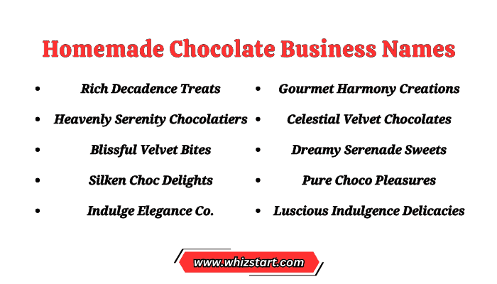Homemade Chocolate Business Names