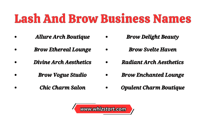 Lash And Brow Business Names