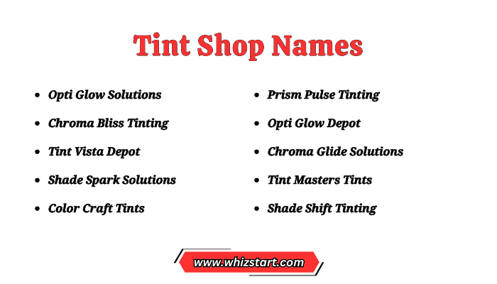 Tint Shop Names