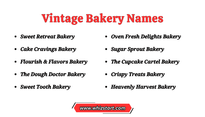 Vintage Bakery Names