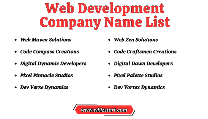 Web Development Company Name List