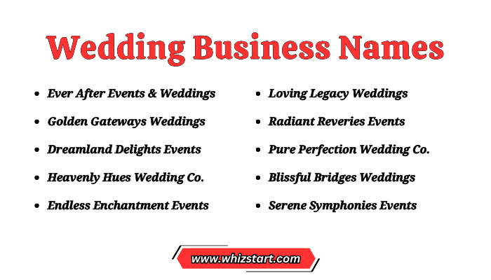 Wedding Business Names