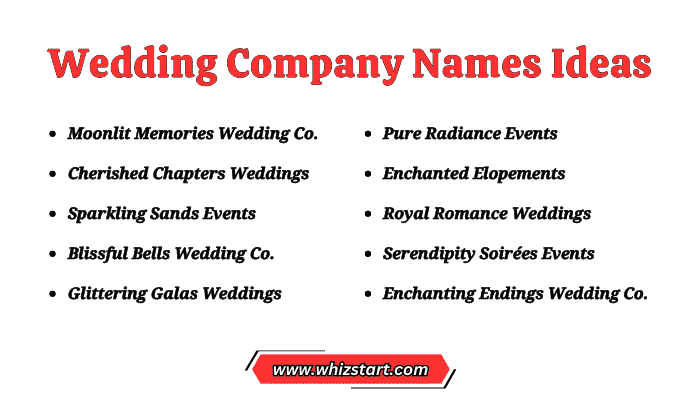 Wedding Company Names Ideas