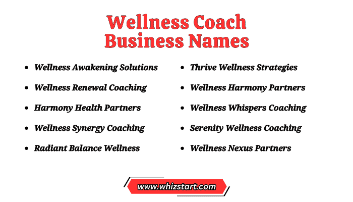 Wellness Coach Business Names