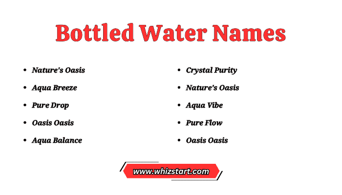 Bottled Water Names