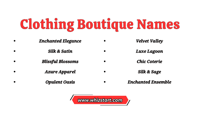 Clothing Boutique Names