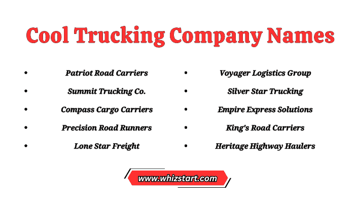 Cool Trucking Company Names