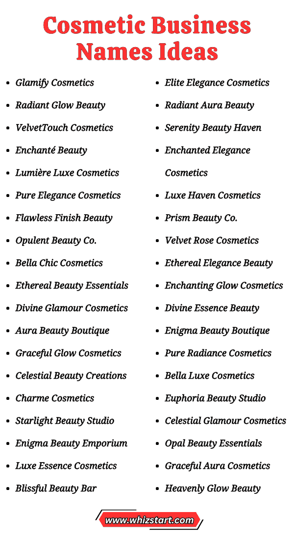 Cosmetic Business Names Ideas