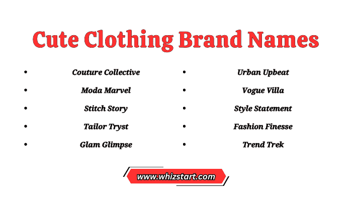 Cute Clothing Brand Names