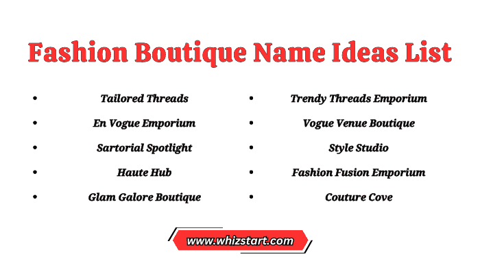 Fashion Boutique Name Ideas List