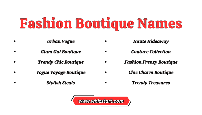 Fashion Boutique Names