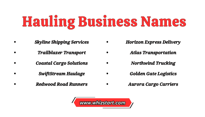 Hauling Business Names