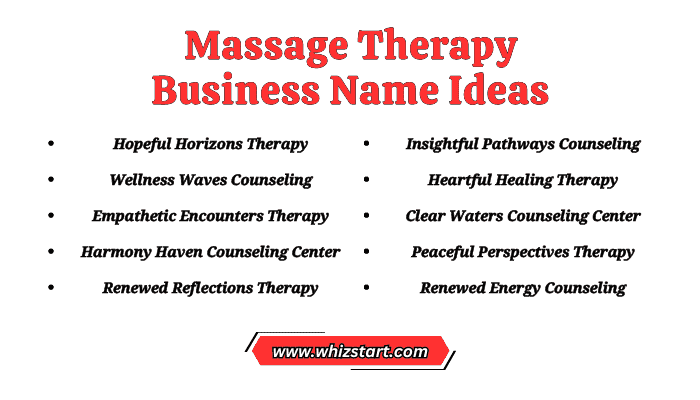 Massage Therapy Business Name Ideas