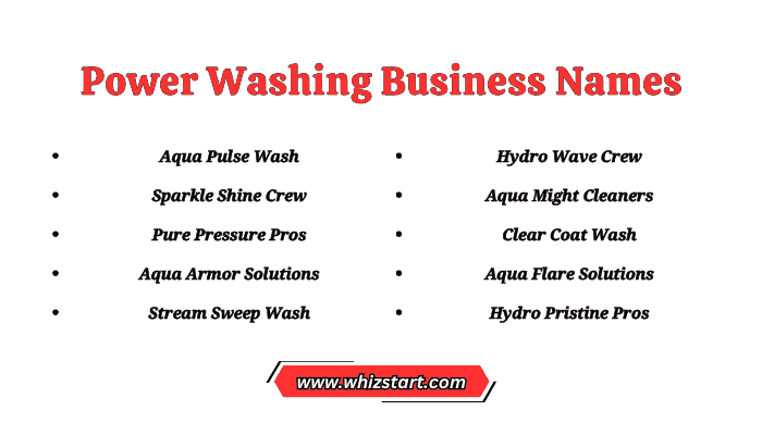 Power Washing Business Names