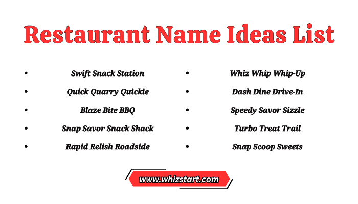 Restaurant Name Ideas List